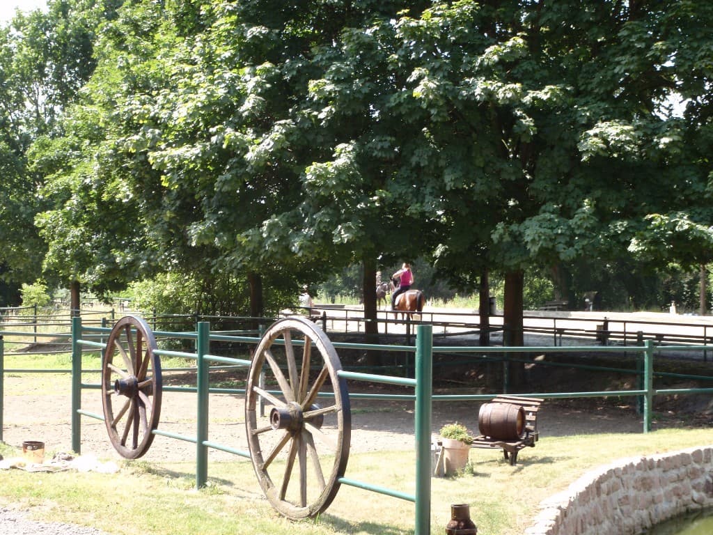 Reitplatz auf Gut Groß Winkelhausen mit Blick auf den Ausreitbereich